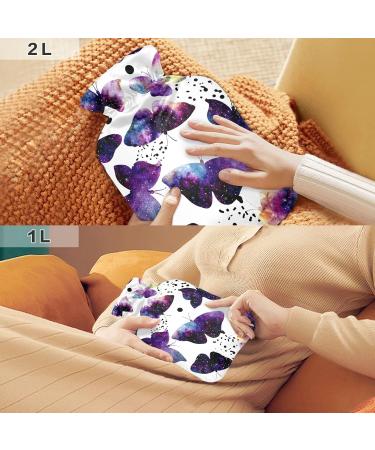 Galaxy Butterflies Hot Water Bottle - 2L Heating Bag for Pain Relief & Sore Muscles | Ideal for Arthritis - Buy Online on GoSupps.com
