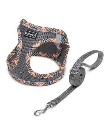 Doramio dog harness Small dogs with a leash step-in dishes reflective breathable breathable breast dishes anti train safety dishes cat dishes for small dogs cats (gray xs) xs gray - Buy Online on GoSupps.com