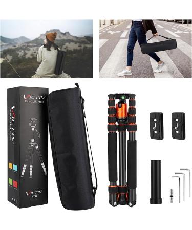 VICTIV 80 Camera Tripod - Aluminum Heavy Duty DSLR Tripod for Travel with 360 Ball Head and Carry Bag - Professional Tripod for Canon Nikon - AT40 Orange - Buy Online on GoSupps.com
