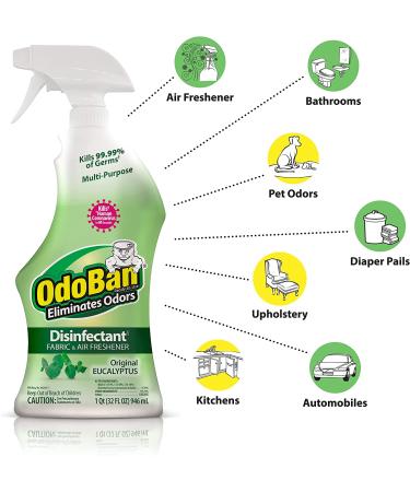 OdoBan 32 oz Original Eucalyptus Scent Spray 3 Pack - Odor Eliminator, Disinfectant for Restoration, Flood, Fire & Water Damage - Buy Online on GoSupps.com