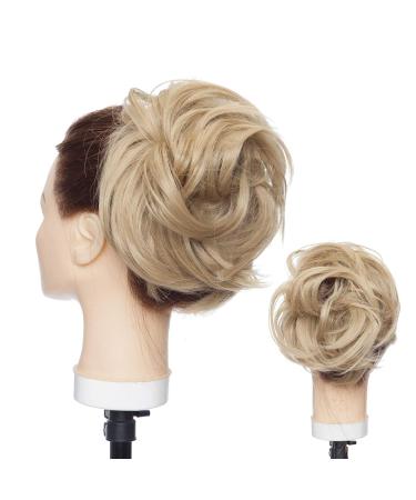 80g Large Hair Tie Extensions for Messy Bun Updos - Voluminous Real Hair Look in Ash Blonde - Buy Online on GoSupps.com