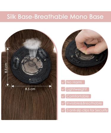 Clip-In Real Hair Extensions - 11cm Topper Ponytail 7A Quality 25cm Medium Brown (04#) Smooth Thickening Hair - Buy Online on GoSupps.com