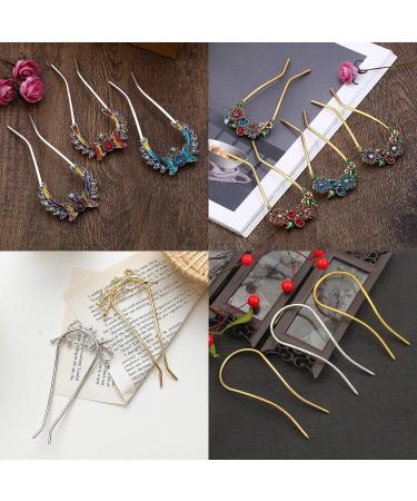 3 Pcs U Shaped Metal Hair Pins - Hair Stick DIY Hair Fork Accessories for Women & Girls in 3 Colors - Buy Online on GoSupps.com