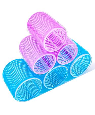 Jumbo Hair Rollers Set - 6 Packs for Salon Hairstyling - Self Grip Curlers for DIY Curly Hairstyles - Colors Vary (3 Jumbo + 3 Large) - Buy Online on GoSupps.com
