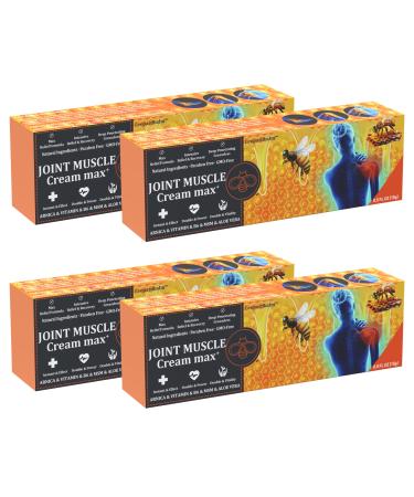 4 PCS Bee Venom Muscle Cream Maximum Strength Joint & Bone Soothing Ointment for Shoulder Back Neck Hands Knuckle Elbow Feet Leg Knees Ankle Arthritis Meniscus for Adults Elder 0.5 Fl Oz (Pack of 4)