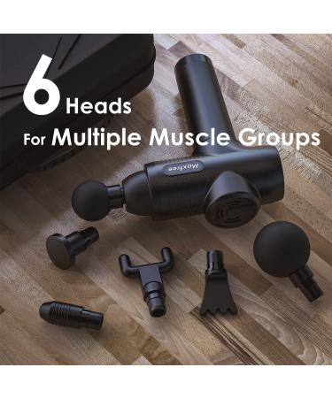 Maxfree Portable Percussion Massage Gun 20 Speeds Handheld Electric Massager for Neck, Back - Professional Deep Tissue Muscle Massager for Athletes - 6 Heads Included (Black) | Model EM-21 - Buy Online on GoSupps.com