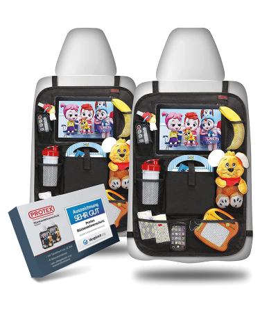 Protex Premium 2 Series Backrage Protection Auto Children Auto Back Seat Organizer Auto Organizer Water -repellent rear seat saver children with tablet compartment (black) black 2 Set - Buy Online on GoSupps.com