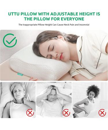 UTTU Sandwich Pillow Queen Size - Orthopedic Cervical Pillow for Neck Pain Relief - Memory Foam, Adjustable & CertiPUR-US Certified - Ideal for Side Sleepers - Buy Online on GoSupps.com