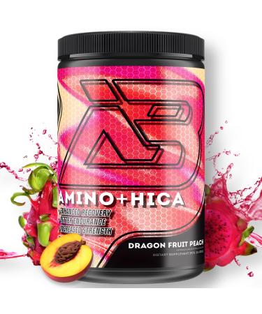 Amino + HICA EAA Supplement | Enhanced Recovery Better Endurance Increased Strength Energy Hydration | Bcaa Electrolytes Leucine Powder 30 Servings (Dragon Fruit Peach)