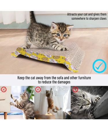 PrimePets 2 Pack Reversible Cardboard Cat Scratcher Pads with Catnip - Corrugated Cat Scratching Lounge Sofa Bed Replacement Pad - Buy Online on GoSupps.com