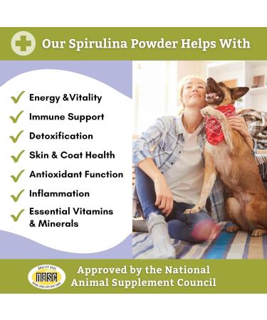 Wholistic Pet Organics Organic Spirulina Powder for Dogs - 4 Oz Superfood Multivitamin Supplement - Buy Online on GoSupps.com