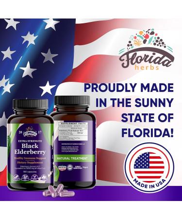 Black Elderberry Capsules | 180 Count | Sambucus Elderberry Vitamins, Non-GMO, Gluten Free, Organic Elderberry Extract Sambucus Nigra 180 Count (Pack of 1) - Buy Online on GoSupps.com