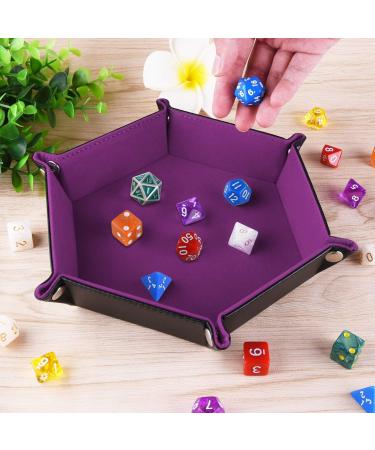 SIQUK Double Sided Dice Tray - Folding Hexagon PU Leather and Velvet Holder - Buy Online on GoSupps.com