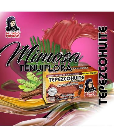 DEL INDIO PAPAGO Tepezcohuite Soap 125g - Mexican Beauty - Nourishing & Softening for All Skin Types - Regenerative & Antioxidant - Paraben-Free, Vegan & Natural - Buy Online on GoSupps.com