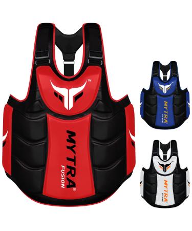 Mytra Fusion Boxing Body Protector Boxing Body Protector Men Belly Protector for Boxing and MMA Muay Thai Fitness Gym Workout Red Black