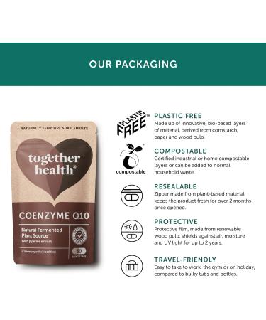 Coenzyme Q10 95% Piperine Vegecaps | Vegan Friendly & UK Made | Naturally Fermented Ubiquinone | Together Health - Buy Online on GoSupps.com