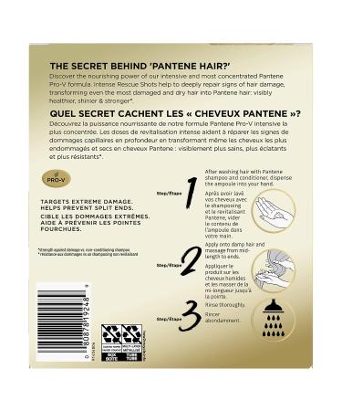 Buy Pantene Hair Mask for Dry Damaged Hair - Deeply Moisturizing Weightless Rescue Shots (4ct 2.0 oz) - Paraben Free International Shipping Available - Buy Online on GoSupps.com