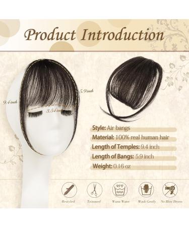 Sofeiyan 100% Remy Real Hair Clip-In Fringe Bangs & Ponytail Extensions - Natural Dark Brown Wispy Bangs for Women - Buy Online on GoSupps.com