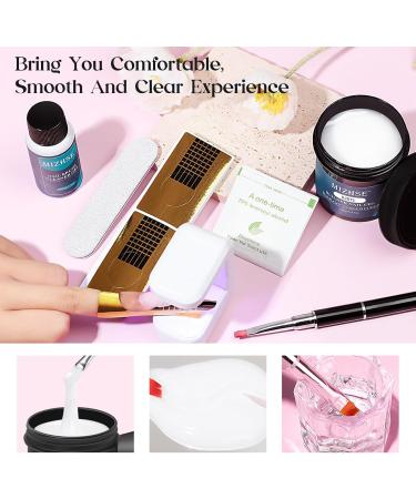 MIZHSE Nail Builder Gel Kit 3.53OZ Larger Capacity Milky White Builder Gel for Nails UV/LED Clear Hard Gel Builder Base Nail Strengthener Extension Gel with Nail Brush Clean Gel for Home Salon Milky White 3.53 Oz - Buy Online on GoSupps.com