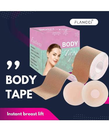 FLANCCI Boob Tape for Breast Lift | Chest Brace Lift & Contour | Push-Up & Shape in All Clothing | Waterproof & Sweat-Proof - Buy Online on GoSupps.com