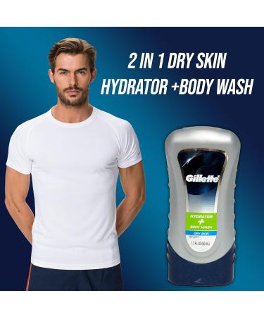 Gillette Hydrator Body Wash for Men 3 Pack Hydrating Body Wash for Dry Skin Fresh Long Lasting Scent Travel Size Toiletries for Gym 1.7 oz Each - Buy Online on GoSupps.com