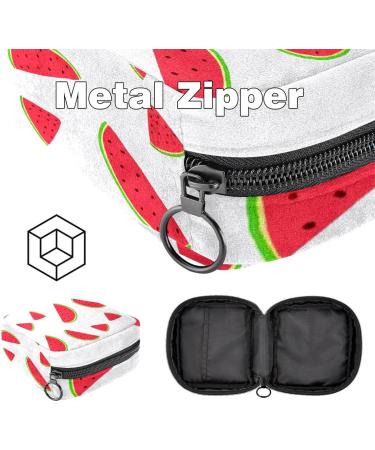 Watermelon Pattern Menstruation Pad Bag with Zipper | Women's Tampon & Napkin Collection Bag | Stylish & Functional Storage for Girls - Buy Online on GoSupps.com