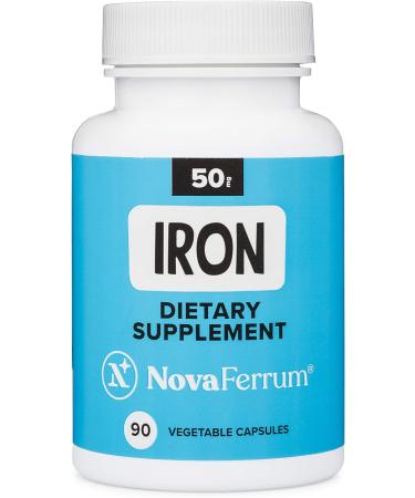NovaFerrum All Good Iron Supplement for Adults - 50mg Per Capsule - Vegan & Gluten Free - 90 Count - Buy Online on GoSupps.com
