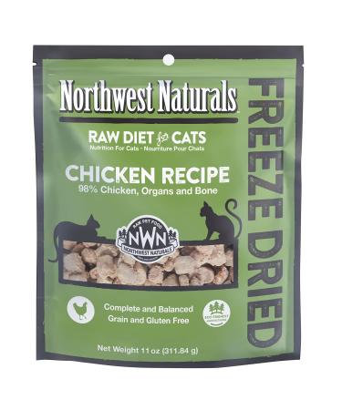 Northwest Naturals Freeze Dried Diet for Cats  Grain-Free, Gluten-Free Pet Food, Cat Training Treats  1-4 Oz. Chicken 11 Ounce (Pack of 1)
