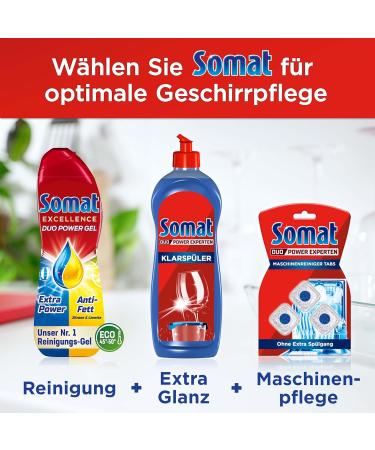 SOMAT Excellence Duo Power Gel - 58 Washes | Eco-Friendly Dishwasher Cleaning with Lemon & Lime | Sparkling Clean Dishes at Low Temperatures - Buy Online on GoSupps.com