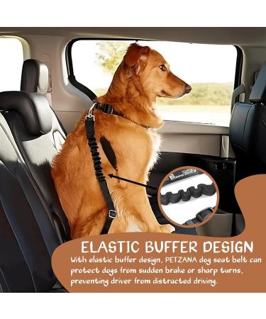 2 Dog Seat Belts For Cars UK - Dog Car Harness - Dog Seat Belt - Cats & Other Pets - Safety Harness With Adjustable Elastic Leads - Black - Buy Online on GoSupps.com