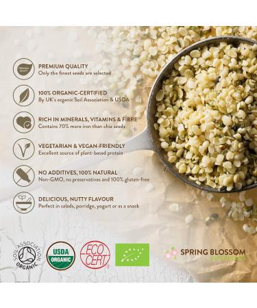 Premium Raw Organic Hemp Seeds Hearts 1kg - Vegan Snack with Omega 3&6, Protein, Amino Acids and Minerals - Gluten-Free Superfood in Eco-Friendly Resealable Pouch - Buy Online on GoSupps.com
