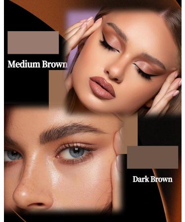 2-Color Eyebrow Powder Palette Waterproof Long-Lasting Eyebrow Makeup Kit Defined Brow Filler Lightweight Blendable Natural Full Look for Sparse Eyebrows with Brush -03 Medium Brown + Dark Brown - Buy Online on GoSupps.com