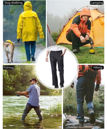 iCreek Men's Rain Pants Waterproof Breathable Windproof - Black Large/30 Inseam - Buy Online on GoSupps.com