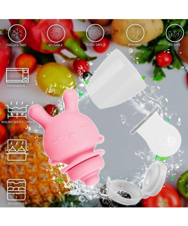 Baby Fruit Feeder Silicone Food Pacifier | Teething Relief Toy Teether | Milk Frozen Mesh Feeders for Babies 0-18 Months | Self Feeding Teethers - Peach Pink - Buy Online on GoSupps.com