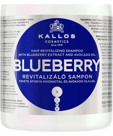 Kallos KJMN blueberry Revitalizing shampoo for dry damaged treated hair with blueberry extract and avocado oil pack of 2 2 x 1000 ml - Buy Online on GoSupps.com