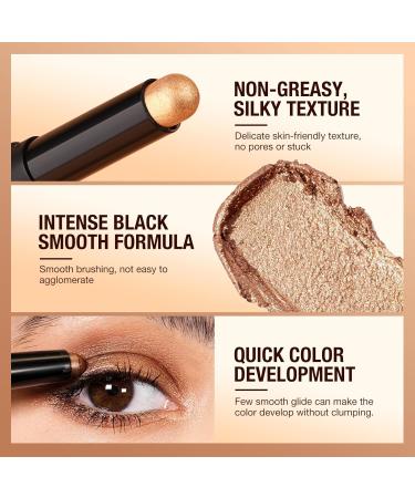  Erinde Erinde Cream Eyeshadow Pencil Metallic Matte Shiny Waterproof Pearl Long Lasting - Buy Online on GoSupps.com