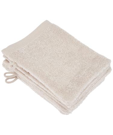 De Witte Lietaer Contessa Luxe Set of 6 Cotton Washcloths Sand Beige 16 x 22 cm 16x22 Beige Sand