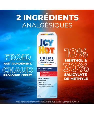 Icy Hot Extra Strength Pain Relief Cream Fast-Acting Muscle and Joint Pain Relief from Discomfort Caused by Arthritis Sprains and Strains Methyl Salicylate 30% Menthol 10% 85g Tube Icy Hot Cream - Buy Online on GoSupps.com