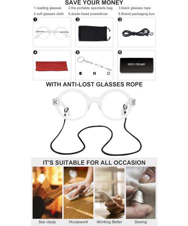 OCCI CHIARI Blue Light Reading Glasses for Women | 2.0 Sturdy Digital Readers | Eye Strain Relief | (1.0 - 4.0 Strengths - Buy Online on GoSupps.com