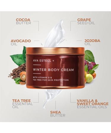 Ava Estell Winter Body Cream - Body Moisturiser for Women & Men - Moisturises Dry Skin 100% Natural Cream - Revitalises Skin with Shea Butter and Tea Tree Oil - Revitalising Cream 250ml - Buy Online on GoSupps.com