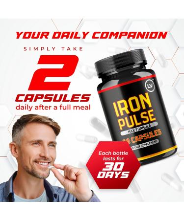LIVORKA (3 Pack) IronPulse Capsules Iron Pulse Capsules Max Formula IronPulse Max Support Capsules Iron Pulse Pills IronPulse Pills Iron Pulse Support Pills 180 Capsules for 3 Months - Buy Online on GoSupps.com
