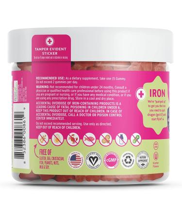Vitamin Friends Strawberry Jam Iron Gummies - Vegan (60 Day Supply) | Ferrous Fumarate B-Complex Vitamin C Zinc Biotin | Iron Kids Supplement - Buy Online on GoSupps.com
