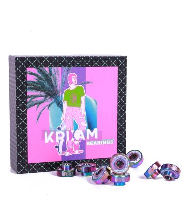 KRIXAM SG-B Skateboard Bearings with Black Ceramic, Longboard Bearings with Built in Spacers (Pack of 8)