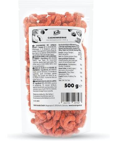 KoRo - Cashew nuts with raspberry powder 500 g - Buy Online on GoSupps.com
