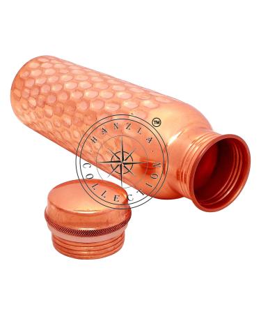 Hanzla Collection Leak Proof Pure Copper Hammered Drinking Water Bottle Ayurveda Yoga Benefits