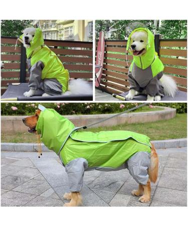 Waterproof Dog Raincoat with Hood - Lightweight Rain Jacket for Medium & Large Dogs - Green - Perfect for Playgrounds & Vacations - Buy Online on GoSupps.com