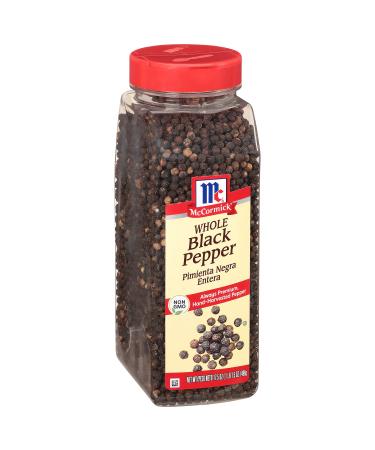 McCormick Whole Black Pepper (Made with Whole Peppercorns), 17.5 oz