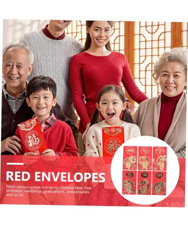 6pcs Red Pocket for New Year Spring Festival Gift Lunar New Year Gift Bags Red Envelopes Chinese Red Packet Chinese Red Envelope New Year Red Envelopes Delicate China Paper - Buy Online on GoSupps.com