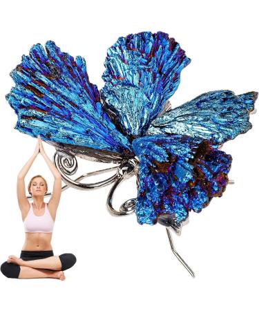Natural Stone Crystal Ornament - Natural Butterfly Pendant with Crystal | Natural Crystal Stone Charm Smooth Polished Gemstone Charm for Parties Silver - Buy Online on GoSupps.com