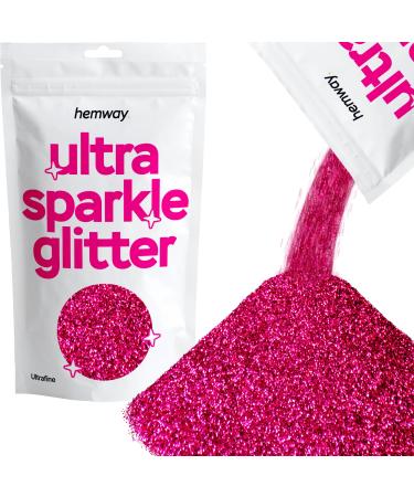Hemway Ultra Sparkle Glitter Dark Rose 100g / 0.35oz Multi-Purpose Epoxy Resin Arts & Crafts Cosmetic Safe Body Hair Face Nail Weddings Art Beauty Tumblers Flowers Powder Dust Premium Dark Rose Pink